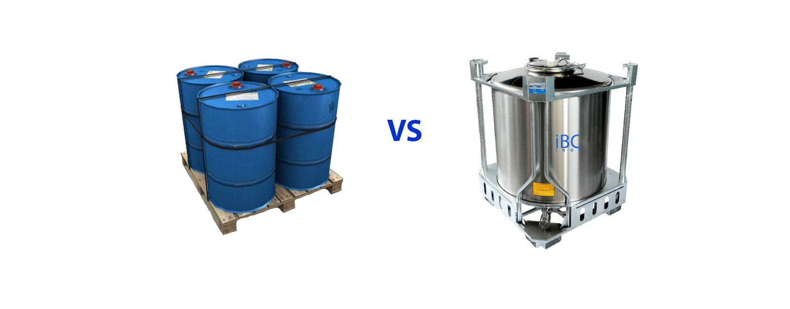 Butoaie pe palet comparat cu container IBC din inox